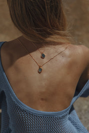 The Priestess - Raw Labradorite Necklace 18K