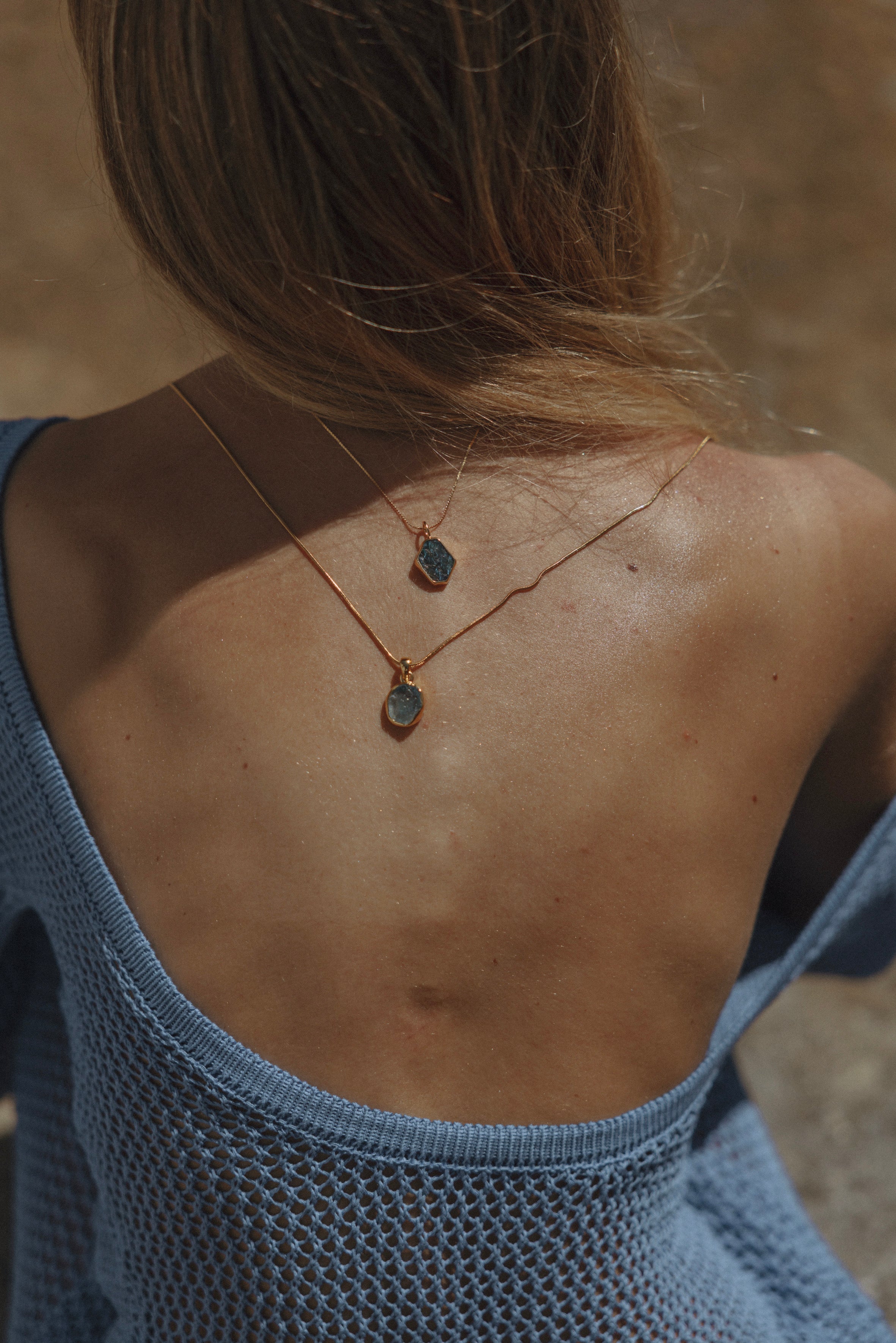 The Priestess - Raw Labradorite Necklace 18K