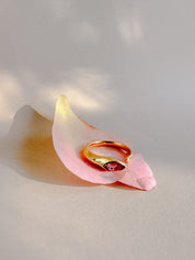 I am Loved ring stacking set - Pink Tourmaline 18K