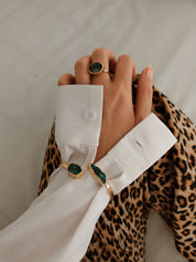 The Healer - Labradorite & Black Biwa Pearl Bracelet 18K