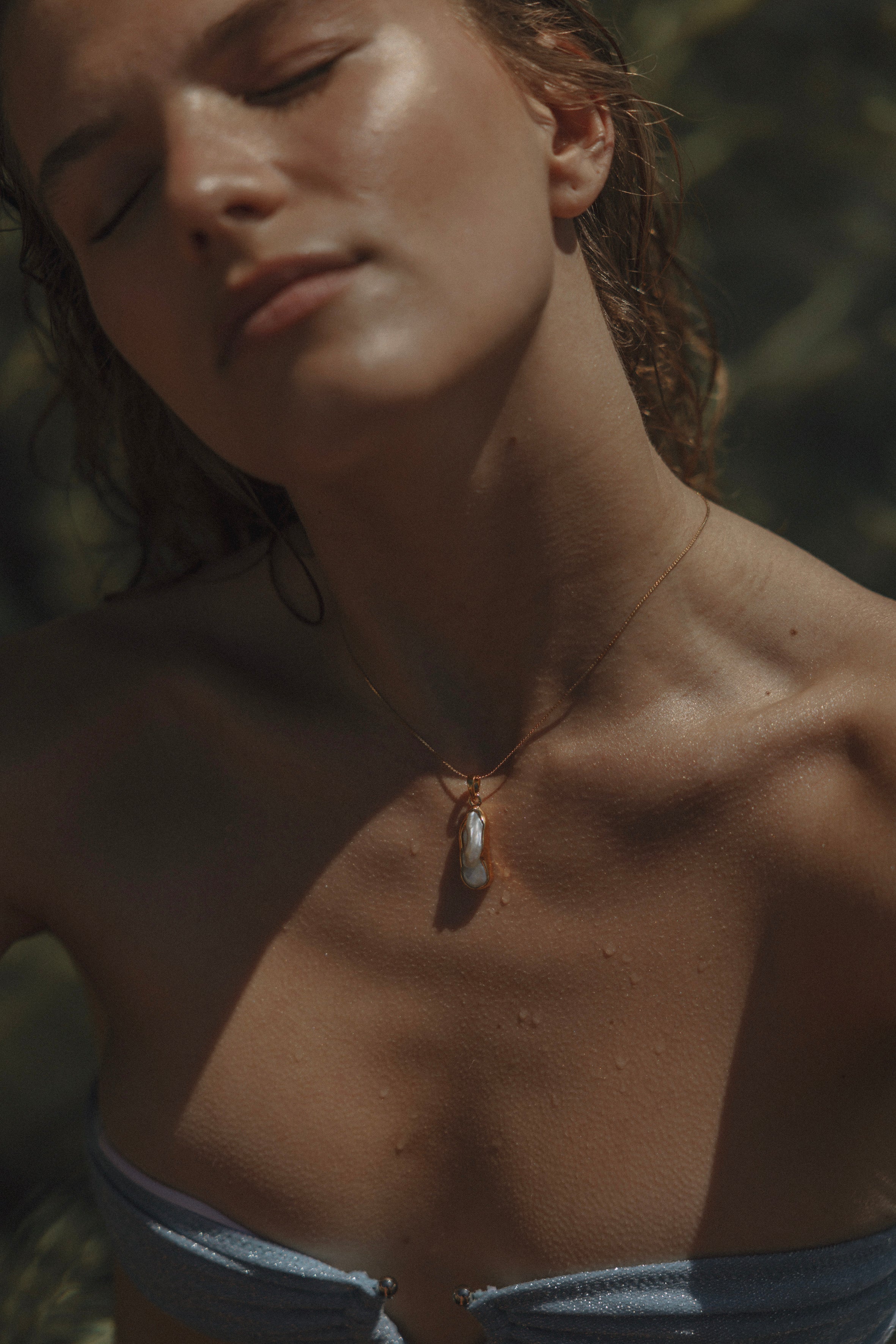 The Mother - White Biwa Pearl Necklace 18K