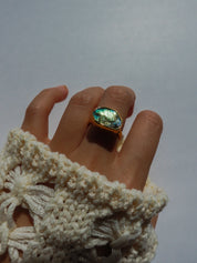 The Wild One - Raw Labradorite Ring 18K