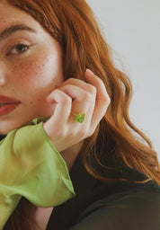 EDEN - Raw Peridot Ring 18K