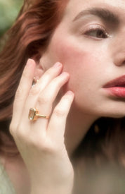 Fran - Green Amethyst Ring 18K Gold Vermeil (other option available)