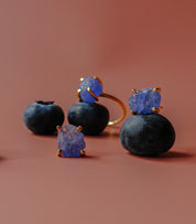 Violet Earrings - Raw Tanzanite 18K Gold Vermeil or Sterling Silver 925