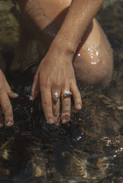 The Muse - Chunky White Biwa Pearl Ring 18K
