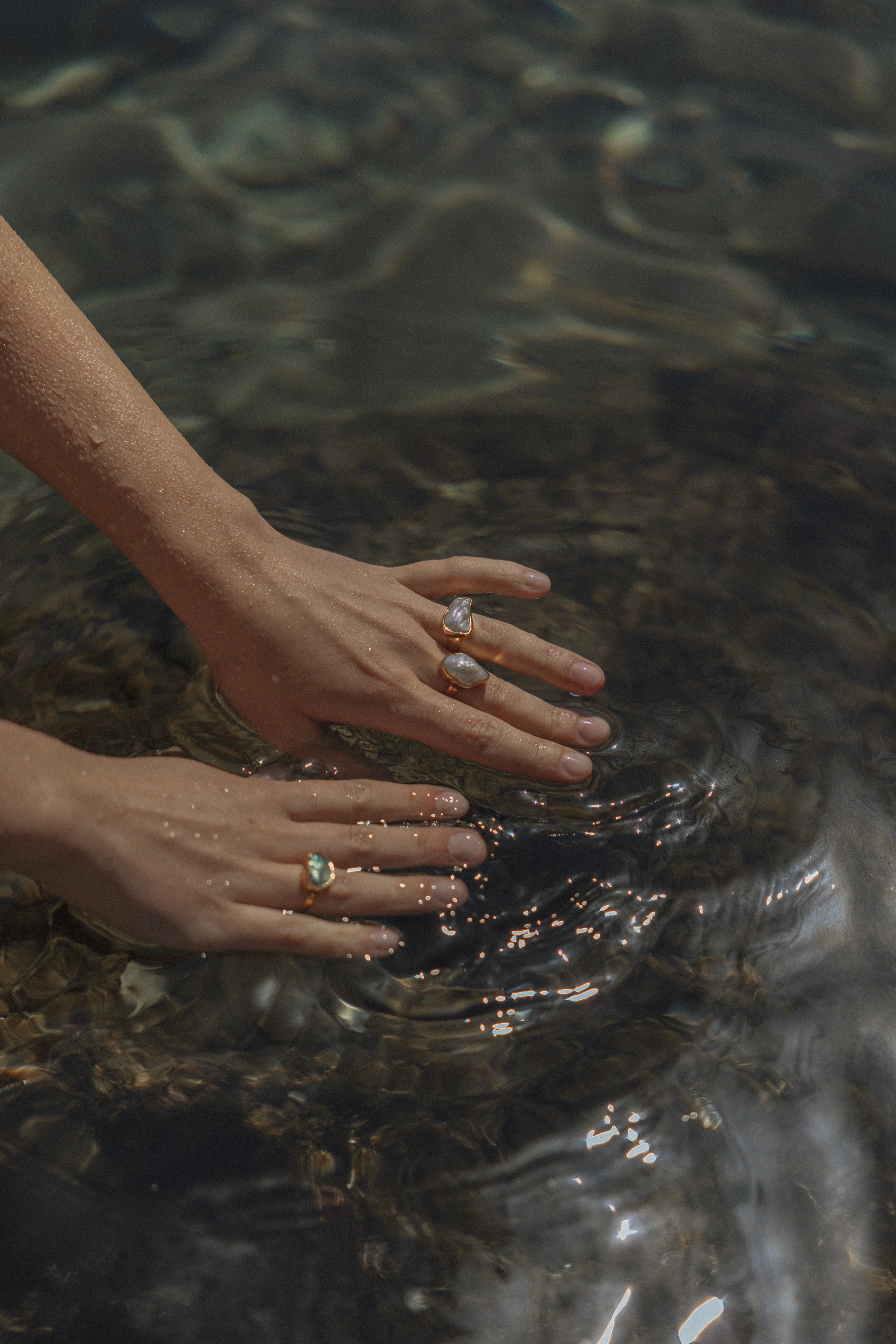 The Muse - Chunky White Biwa Pearl Ring 18K