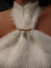 AGUA necklace - Raw Aquamarine pendant and necklace in 18K