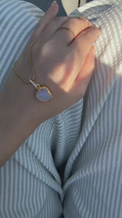 The Oracle - Raw Moonstone Necklace 18K