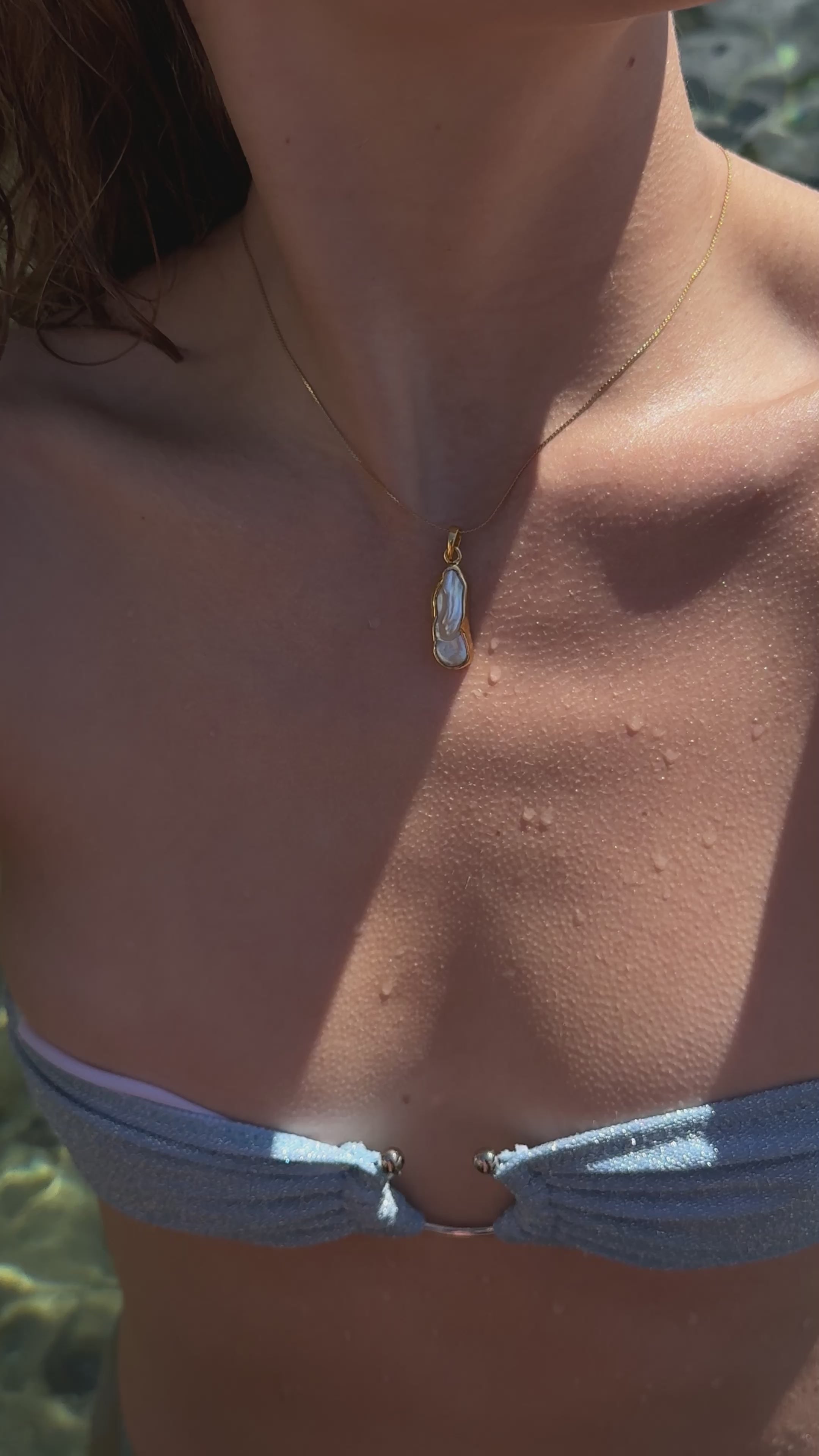 The Mother - White Biwa Pearl Necklace 18K