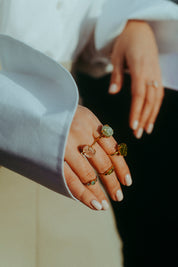 Ama - Raw Rosequartz Ring 18K