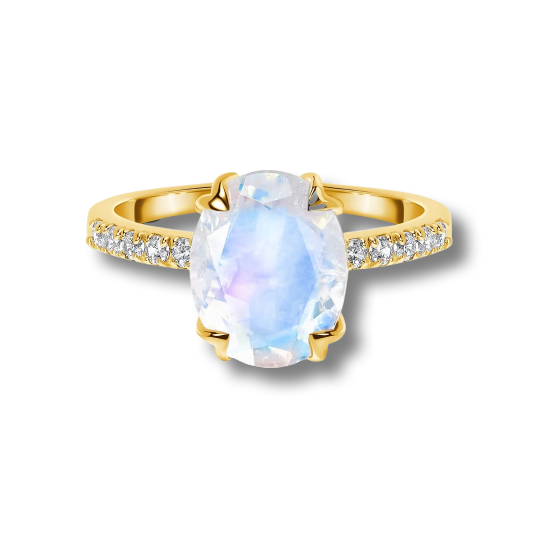 HARLYNN - Luxury Moonstone Ring 18K in (rose)gold vermeil