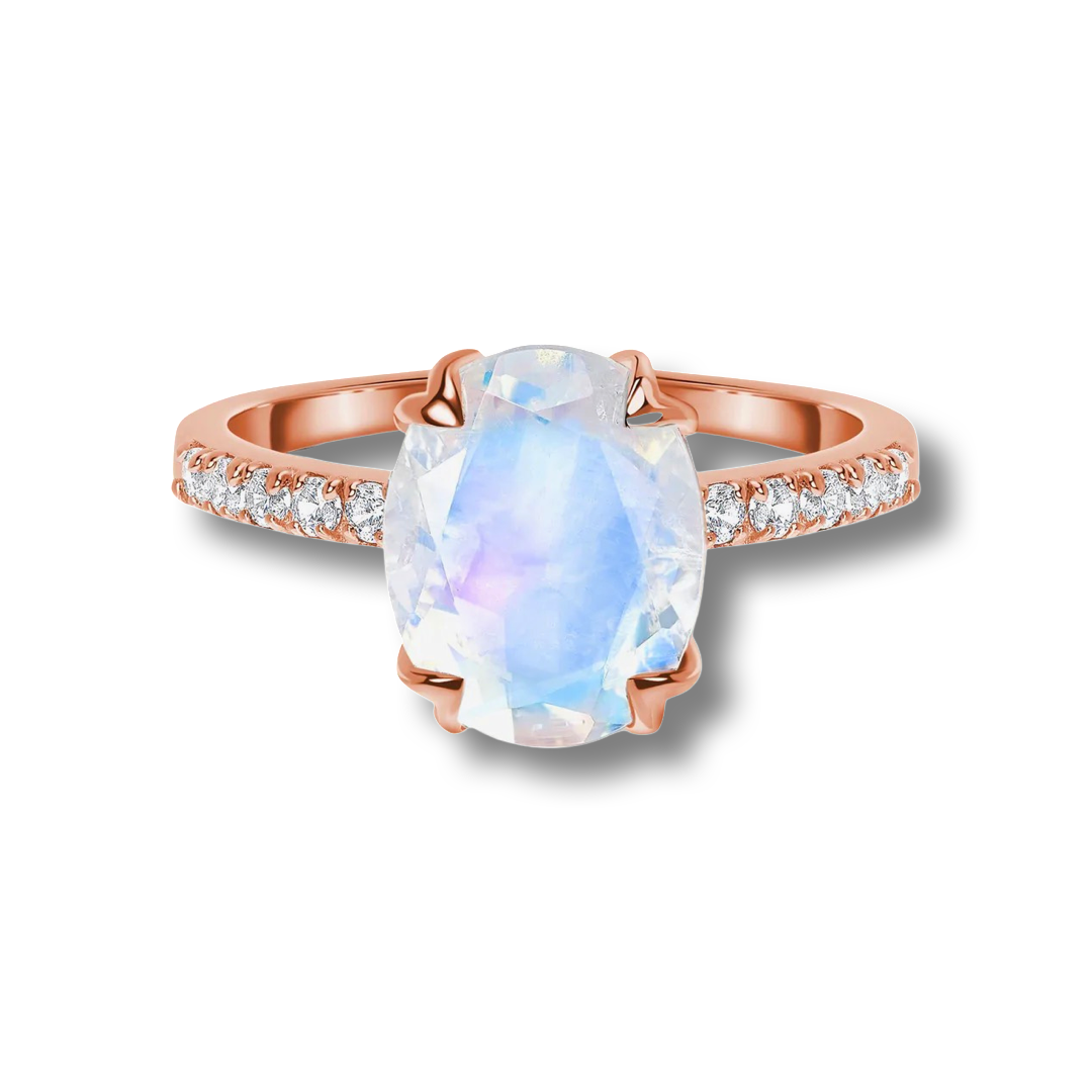 HARLYNN - Luxury Moonstone Ring 18K in (rose)gold vermeil